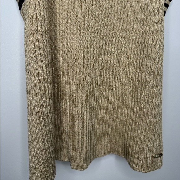 St. John sport rib knit sleeveless key crossover back top blouse cocktail luxury - Picture 3 of 5